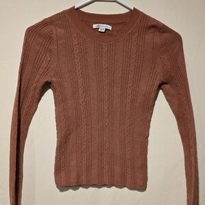 American Eagle Outfitters Rust Cable Knit Sweater